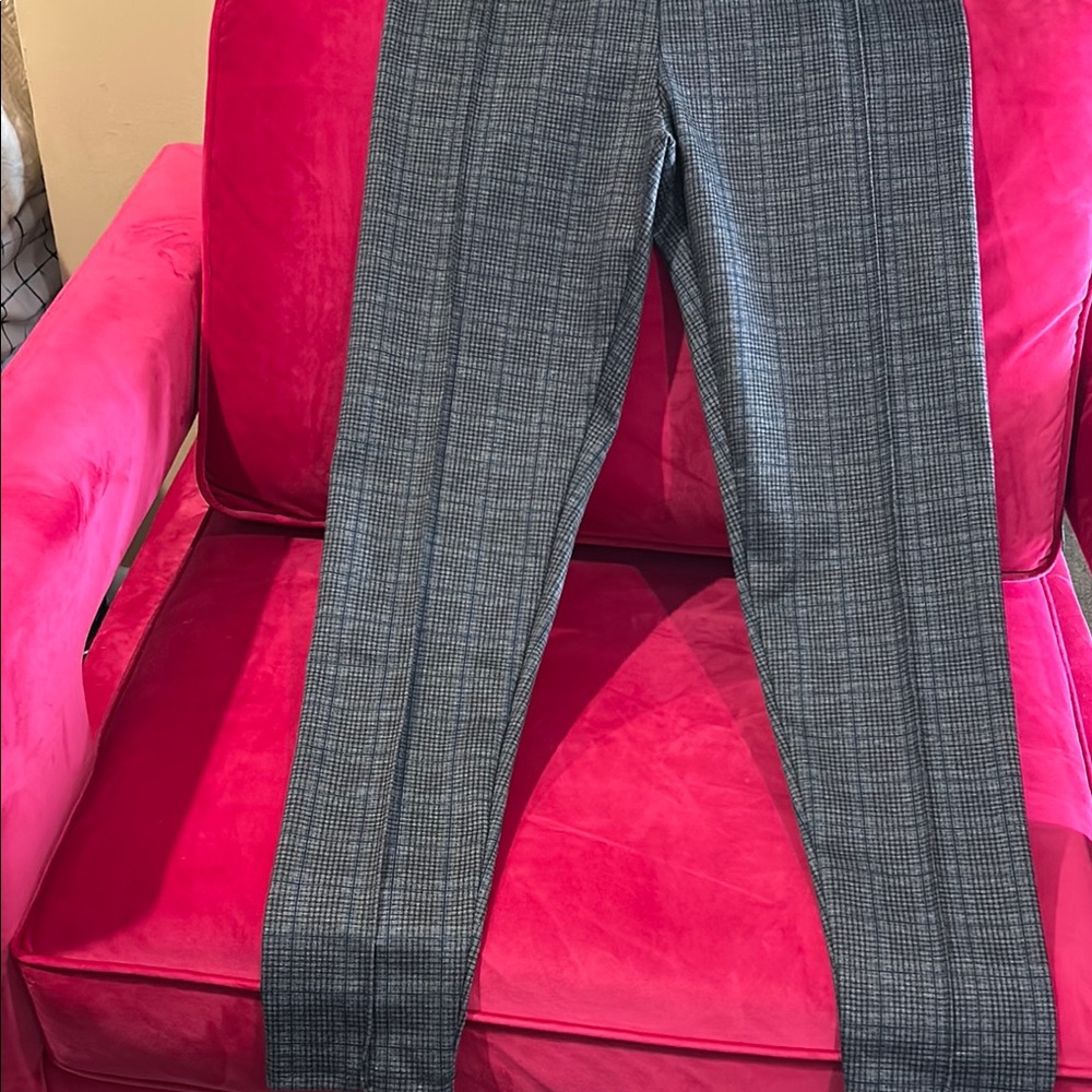 Haute Monde Black and Blue Checkered Pants